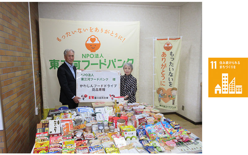 豊川市内店舗で食品募りフードバンクへ寄贈